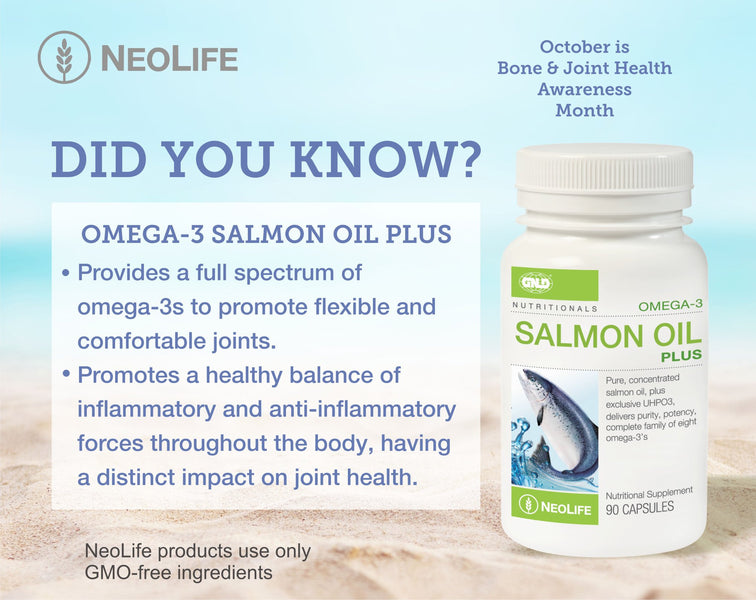 Omega-3 Salmon Oil Plus - October is Bone & Joint Health Awareness Month
